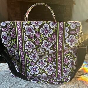 Vera Bradley Purple and Green Floral Laptop Bag